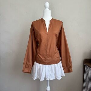 NWT Everlane Rust Long Sleeve Blouse Size 12